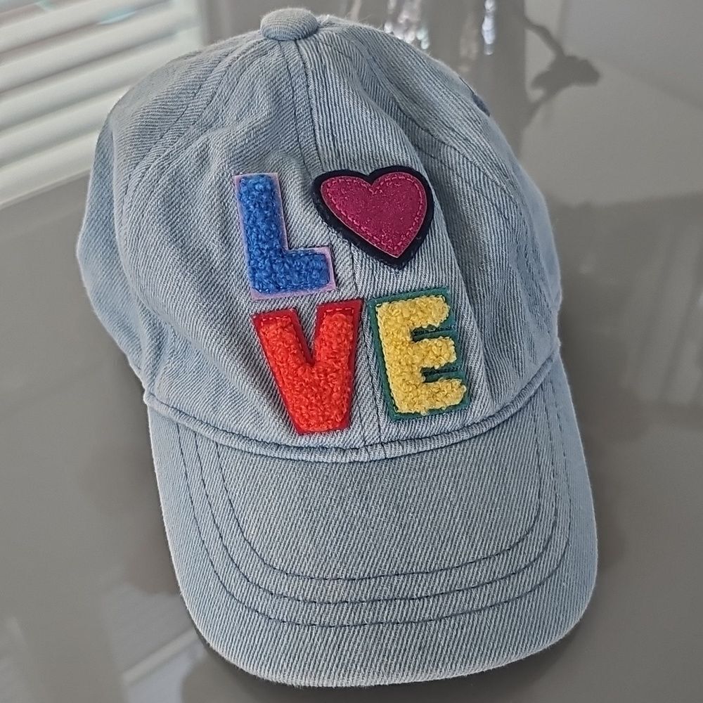 Denim love hat girls
